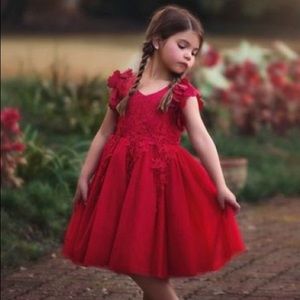 Trish Scully Child Dress in Red/Crimson Size 3
